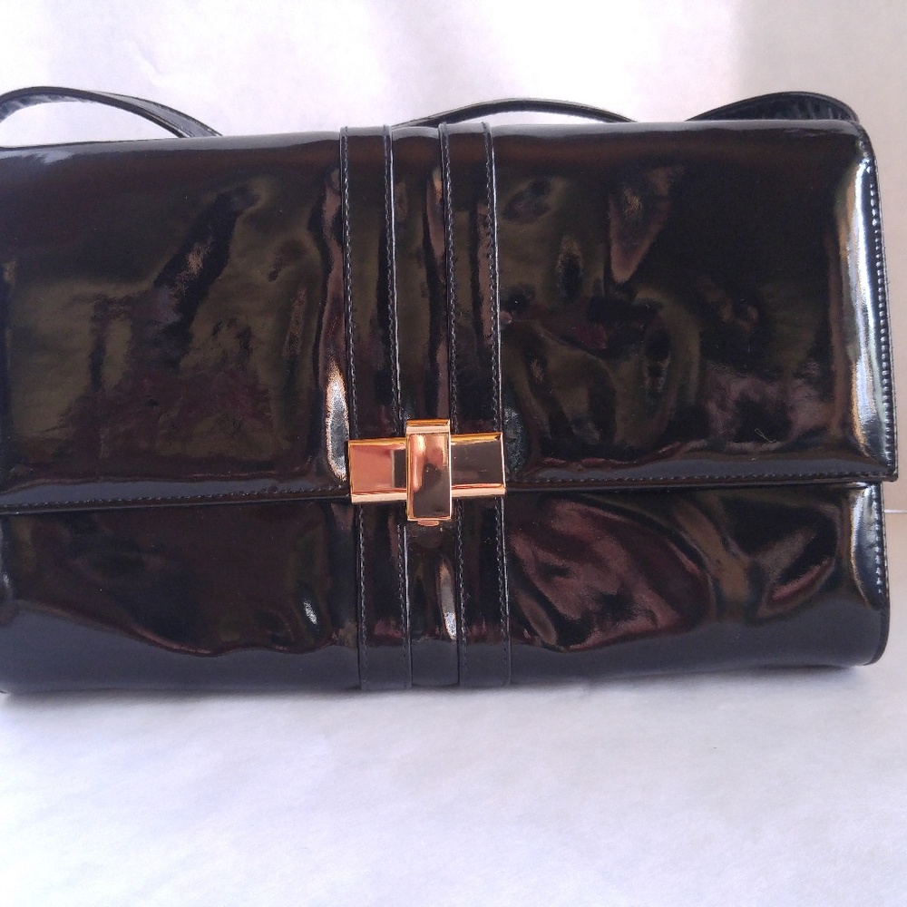 Perfect Holiday handbag! Black patent leather